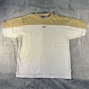 Vintage Reebok Y2K Center Logo Color Block T Shirt Mens Large Embroidered